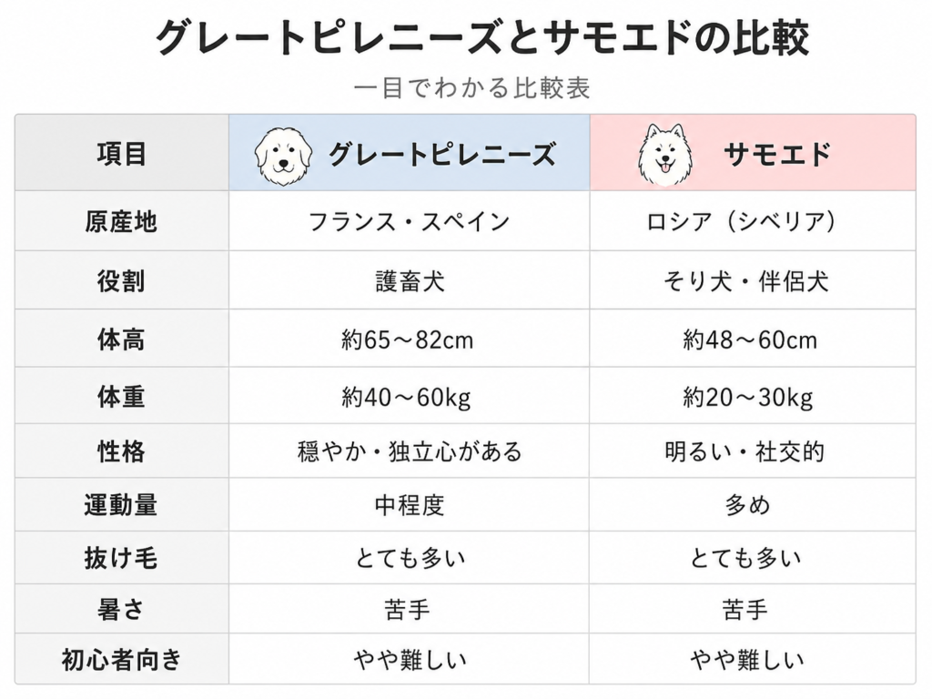 グレピサモエド比較